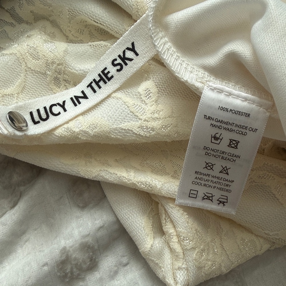 Lucy in the Sky Black and Cream Mini Dress - Picture 8 of 8